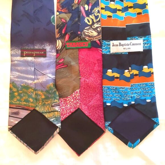 Neck Tie Bundle Abstract Fishing Pocket Hanky Tobasco - Picture 2 of 2